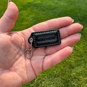 Coach Black Leather Hangtag